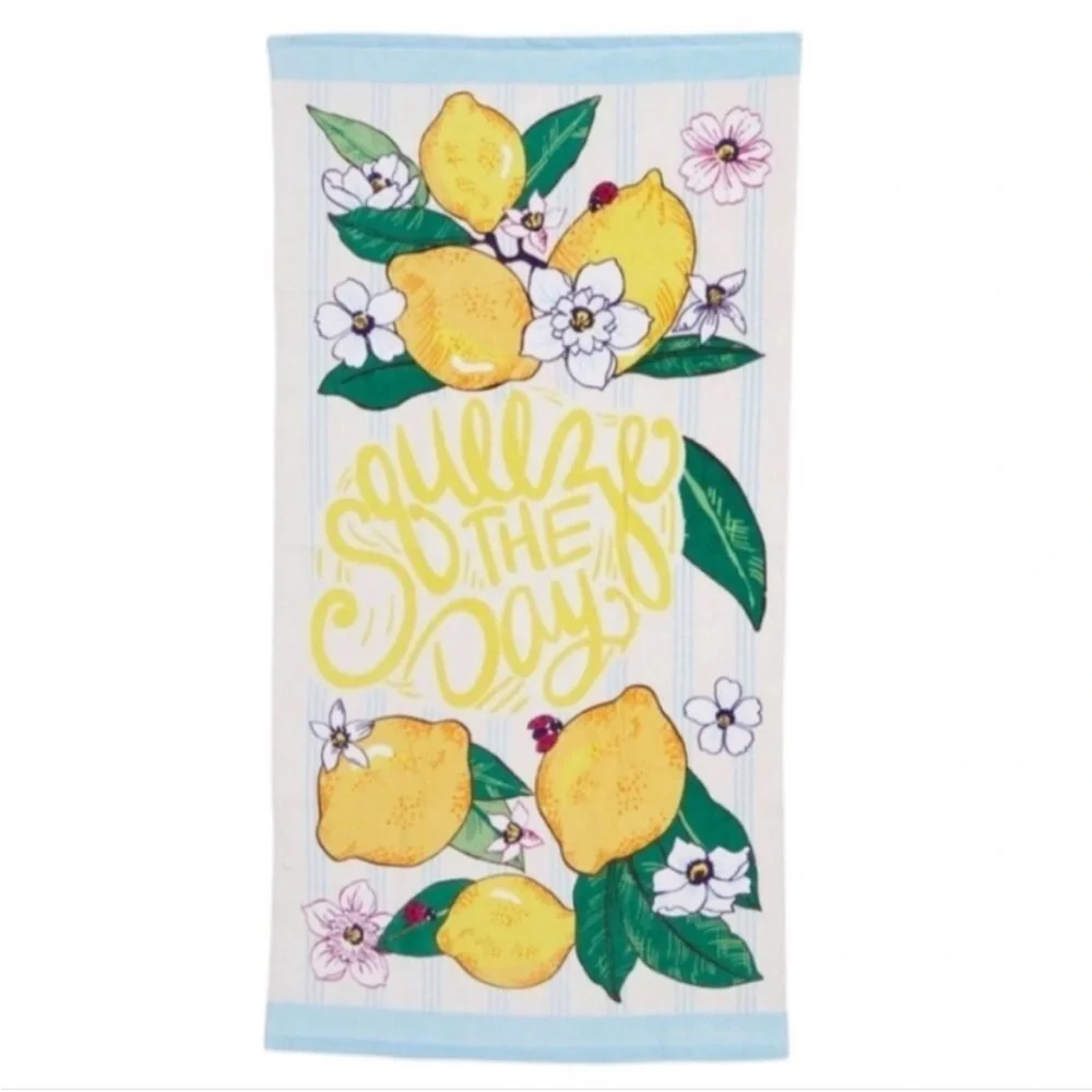 Vera Bradley (Lemon theme) beach towel!! Large size. 100% cotton